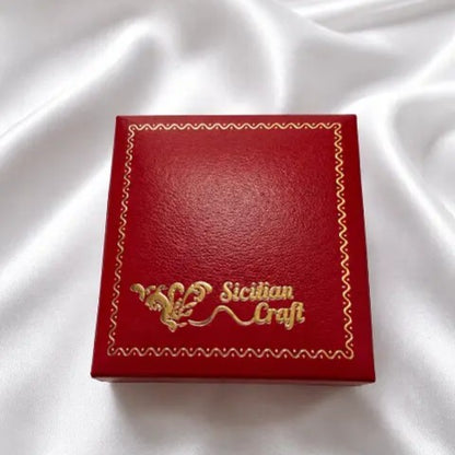 Sicilian Craft red gift box for handmade Sicilian jewelry