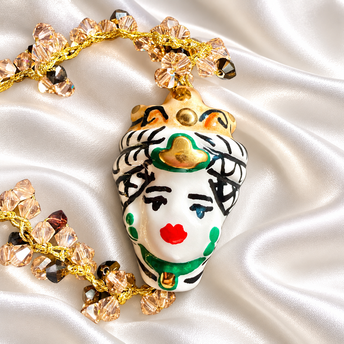 Moor’s Empress · Sicilian Ceramic Moor's Head & Swarovski Bracelet