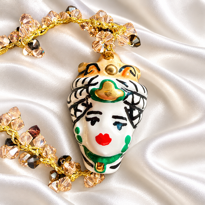 Moor’s Empress · Sicilian Ceramic Moor's Head & Swarovski Bracelet