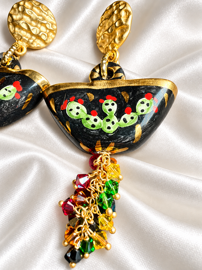 Coffa Aurea · Caltagirone Ceramic Sicilian Coffa Earrings with 24K Gold & Swarovski