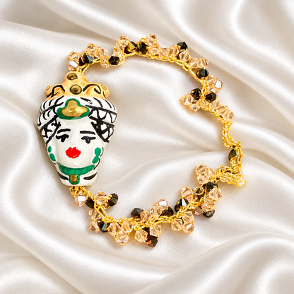 Moor’s Empress · Sicilian Ceramic Moor's Head & Swarovski Bracelet