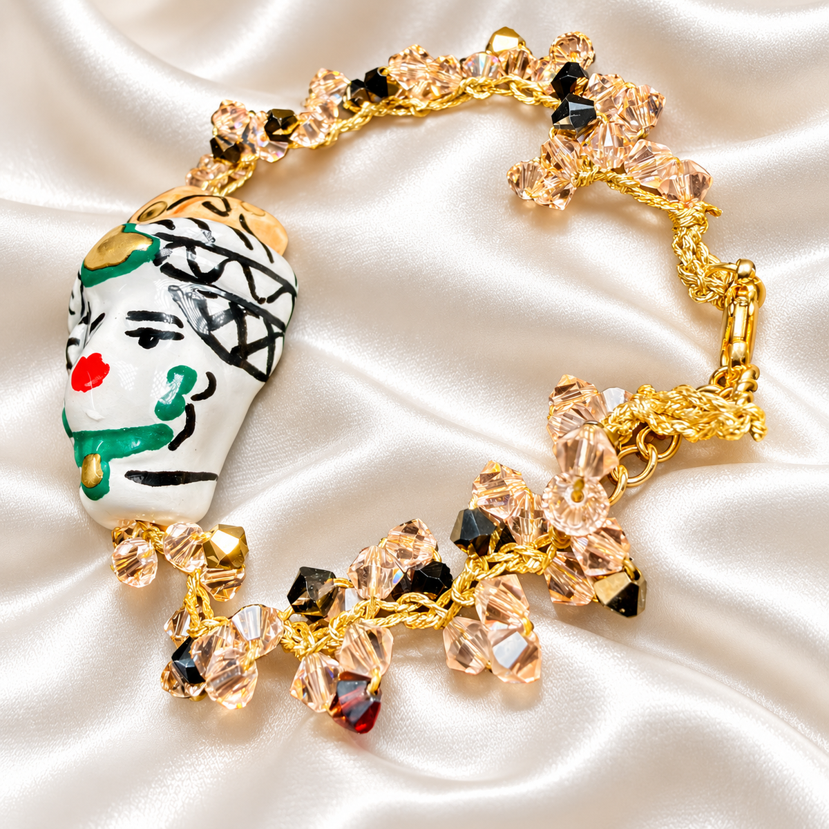 Moor’s Empress · Sicilian Ceramic Moor's Head & Swarovski Bracelet
