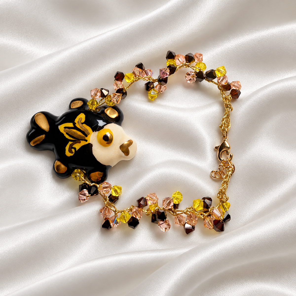 Mare Notturno · Caltagirone Ceramic Fish & Swarovski Crystals Bracelet