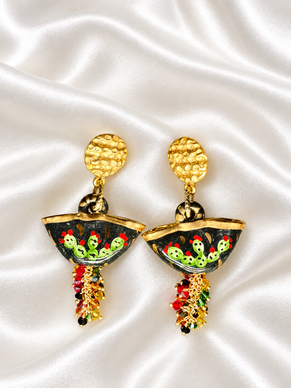Coffa Aurea · Caltagirone Ceramic Sicilian Coffa Earrings with 24K Gold & Swarovski