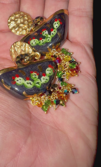 Coffa Aurea · Caltagirone Ceramic Sicilian Coffa Earrings with 24K Gold & Swarovski