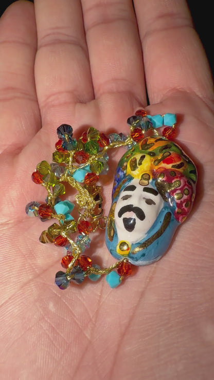 Moorish Kaleidoscope · Sicilian Ceramic Moor's Head & Swarovski Bracelet